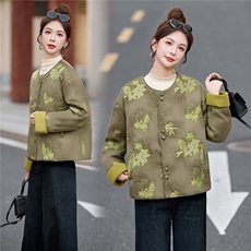 2025冬装新款刺绣优雅轻薄棉衣，女装棉衣/棉服，伊仟回