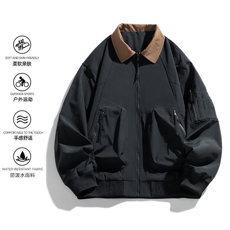 白底夹克男款解构弯刀短款外套廓形翻领棒球服JK02557-P70,男装夹克,星座308B-2