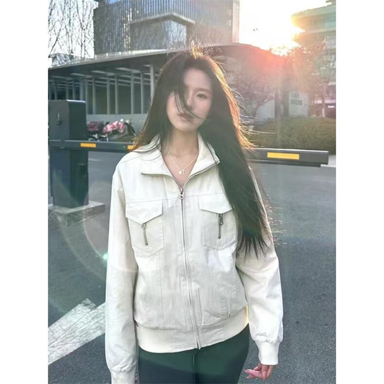 做旧解构夹克男款美式cleanfit设计感情侣拉链外套潮LXZ4522-P78图片