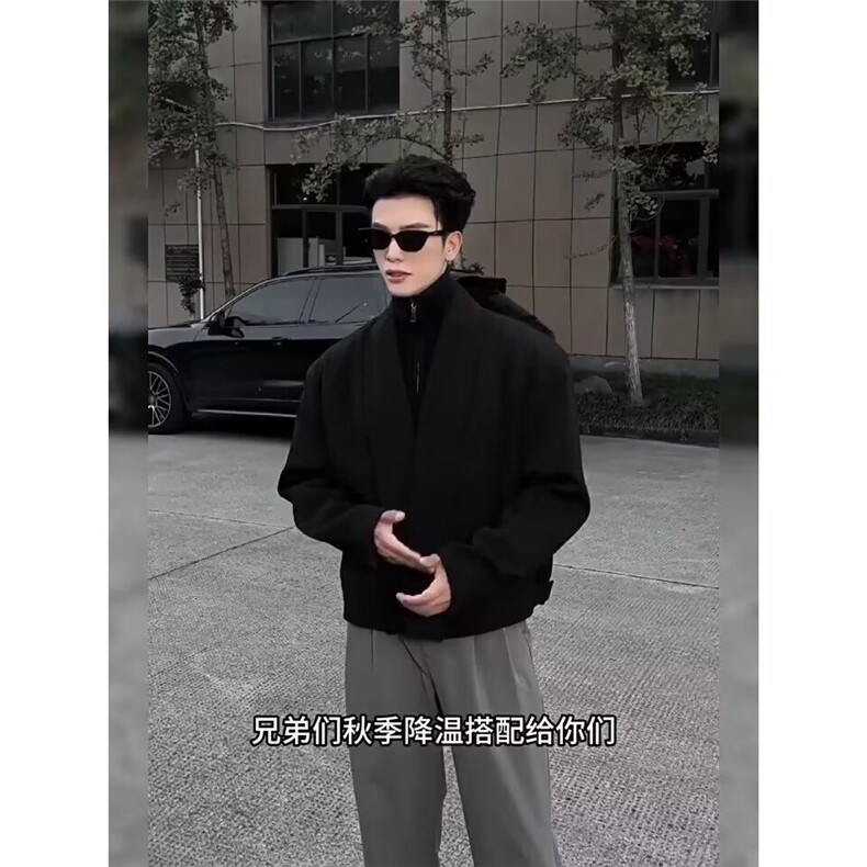TN0685-P58网图高级感休闲青年西服男春秋宽松一粒单排扣西装外套,男装西服,电商C233