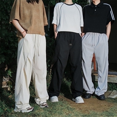 潮牌高街褶皱弯刀伞兵裤山本裤冰丝薄款-特批XZ302B-1-CK2351P25，男装休闲裤，星座302B-1
