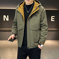 秋冬加棉加厚大码外套男士帅气连帽夹克潮流时尚男棉衣ZY801-P70，男装棉衣，星座310B-3
