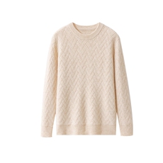 男秋冬羊毛加厚圆领毛衣经典百搭保暖针织衫舒适修身长袖上衣，男装羊毛衫，邓利维