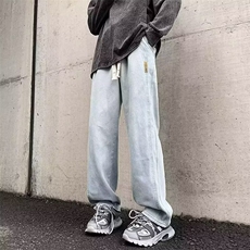 1506-1/KK2261/P37个性字母牛仔裤嘻哈ins潮高街潮流痞帅长裤男，男装牛仔裤，星座1506-1
