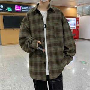 加厚格子衬衫男长袖韩版潮流美式帅气2025秋冬季ins夹克CY500-P63图片