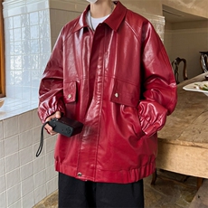 ！2025春季新款男士皮衣潮牌情侣皮夹克外套JK195P85，男装皮衣，电商B220