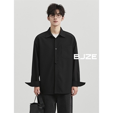 BB12高级设计感内搭长袖衬衫纯色韩版通勤宽松上衣，男装衬衫，星座308A-1（原309B-1）