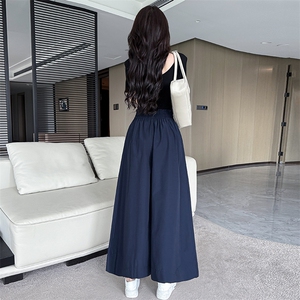 法式复古优雅高级感直筒裤女2025夏季新款小个子宽松显瘦阔腿裙裤图片