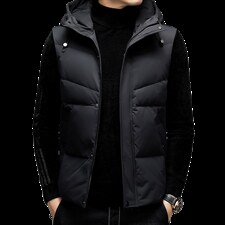 2023冬季新款男士羽绒马甲外套男装休闲加厚连帽短款衣服P150，男装背心/马甲，钱塘6003（原4033）
