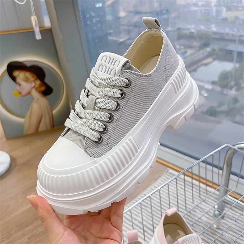 发泡底帆布鞋2024夏季新款时尚松糕厚底鞋休闲百搭鞋子女增高女鞋，女鞋帆布鞋，电商A223