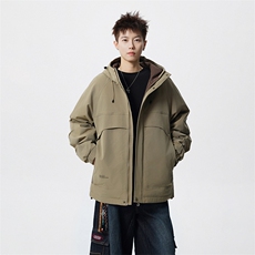 现货5W件冬季三防美式boxy解构连帽雪山冲锋衣棉衣男女棉服厚外套，男装夹克，电商A486