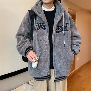 港风羊剪绒棉衣男宽松加厚棉衣外套MY8902-P98图片