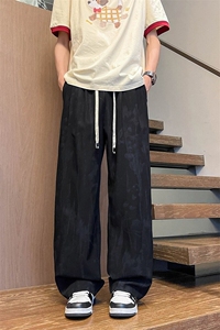 K5036/特P30男士新款夏季冰丝扎染休闲裤男薄款垂感阔腿长裤子图片