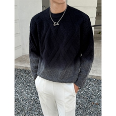 A135-2566男士撞色渐变毛衣高品质超柔超糯P88控119，男装针织衫/毛衣，电商A135（原星座819）