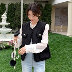 法式小香风流苏马甲连衣裙两件套女春秋新款轻熟风白色气质长裙子，女装套装/套裙，纯色衣恋