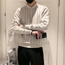 半高领毛衣男秋冬季修身潮流长袖针织打底衫高级感纯色毛线衣S539，男装针织衫/毛衣，星座1116A-2（原606A-1）