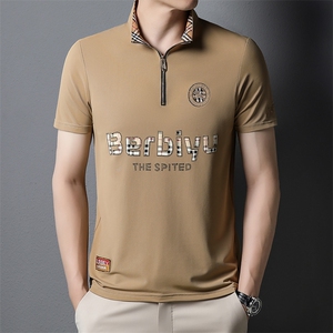 时尚短袖T恤男翻领绣标POLO衫夏季中青年男士休闲潮流体恤衫夏装图片