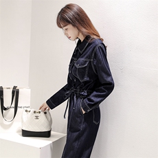 牛仔外套女装秋装2022年新款初秋时尚港风复古chic工装两件套装潮，女装套装/套裙，梦懿尔