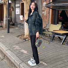 美式复古风短款牛仔外套女春秋2025新款超火好看高级小众夹克上衣，女装短外套，2C129