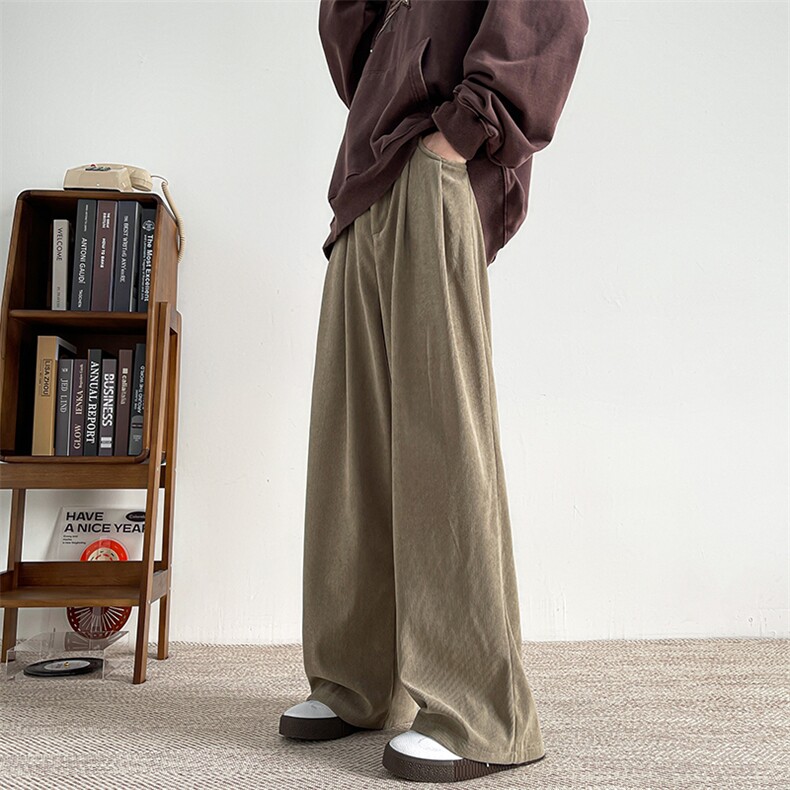 8XL-M特大码灯芯绒西裤男垂感宽松直筒休闲裤阔腿裤K987P50控68,男装西裤,电商D206-1