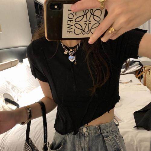 7968三色不规则短t，女装，XTZ style