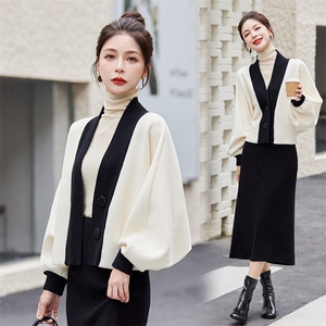 高级感仿水貂绒外套女短款2024秋季新款气质针织开衫上衣蝙蝠衫图片