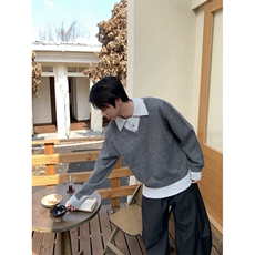 MM349-P60美式新款复古休闲慵懒风假两件针织毛衣，男装针织衫/毛衣，星座617A-2