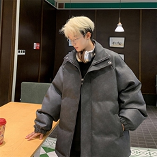 美式pu皮衣做旧男外套加厚棉服保暖面包服PU051P85直播，男装皮衣，星座1904A