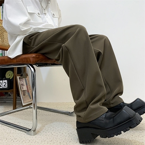 阔腿西装裤男春秋垂感大码宽松直筒休闲裤子男拖地西裤K312-P43图片