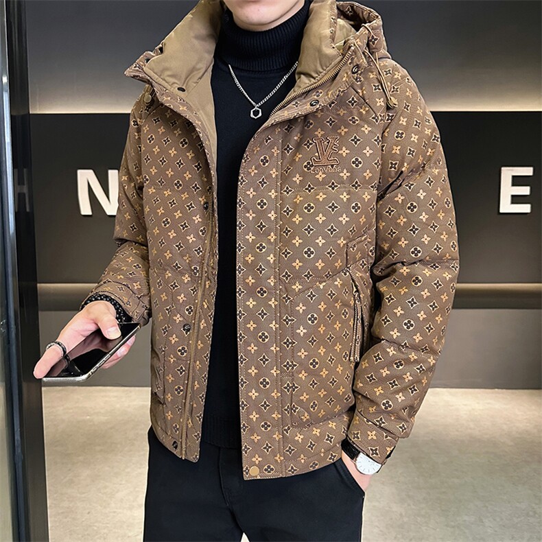 新款暗花皮羽绒服男休闲花纹外套控劵后288-A329-YR9866-P205,男装羽绒服,电商A329
