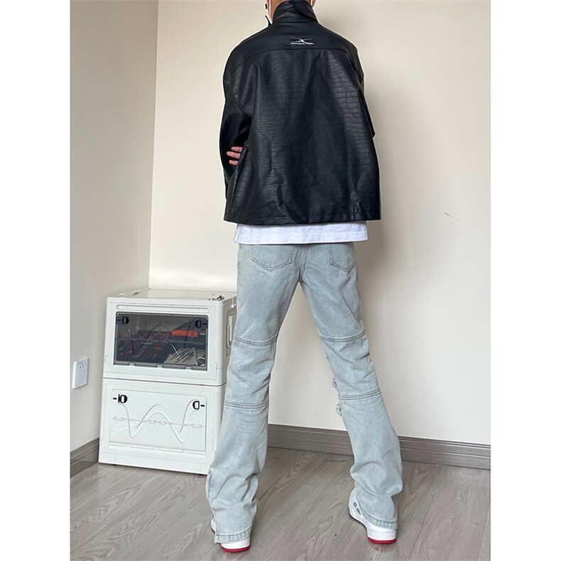 B221美式ins高街暗黑小众个性微喇牛仔裤LK23018-P65控88,男装牛仔裤,电商B221