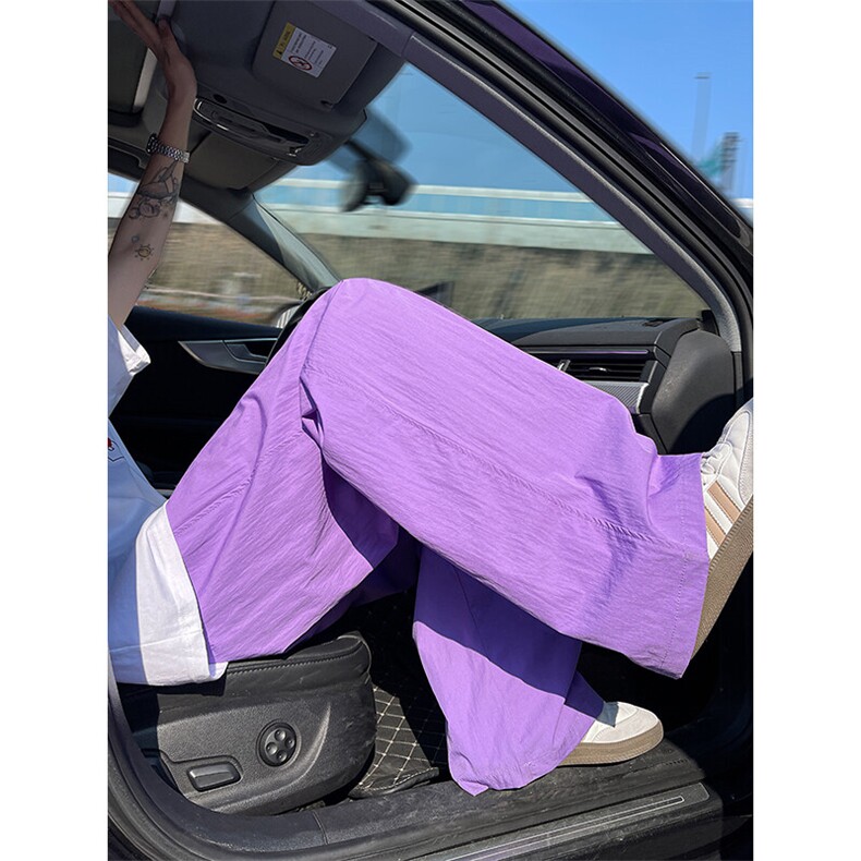8XL-M多巴胺冰丝垂感慵懒山本裤男夏拖地裤子阔腿休闲裤KZ051P30图片