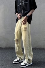 B221高街小众ins美式渐变色破洞牛仔裤子LK22044-P60控78，男装牛仔裤，电商B221