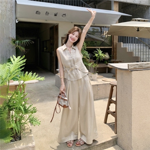 《现货好数据》26夏天丝亚麻老钱风套装女RF2B153-7018-P190-K308图片