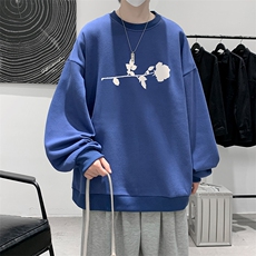 春季圆领卫衣男大码韩版宽松长袖外套S6360-P28，男装卫衣，电商A040