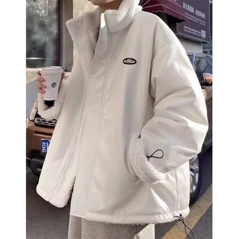 羊羔绒棉衣男冬季加厚保暖立领棉服外套两面穿棉袄面包服M8005,男装棉衣,星座1116A（原606A-3）