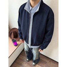 春季条纹拼接夹克日系立领时尚上衣外套男C64149-TP60108，男装夹克，电商A102