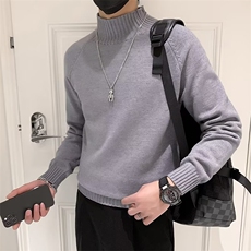 高领毛衣男士宽松秋冬装保暖纯色韩版打底针织衫线衣潮流S591/P58，男装T恤，星座506