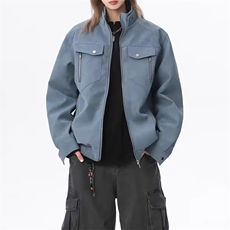 现货网图得物抖音品质PU皮夹克机车立领皮衣JK306-1P65，男装夹克，星座1904A