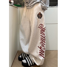 街头徽章字母刺绣卫裤男女宽松休闲设计感运动风百搭卫裤KHZ66，男装休闲裤，星座1116A（原606A-3）