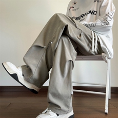 秋季新款Q2485-TP2539桃皮绒长裤多色休闲裤直筒裤子男，男装休闲裤，电商A102