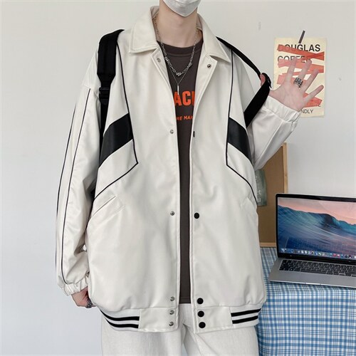 JK9120-P85皮夹克棒球服绣花秋季潮流百搭韩版宽松大码休闲外套，男装夹克，电商A009A（原A058A）