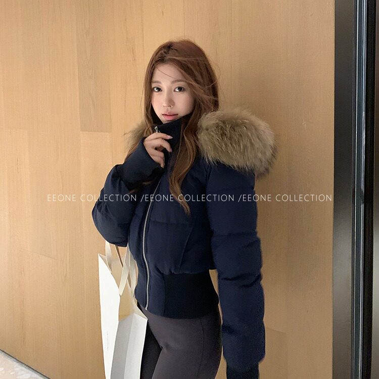 A589-P108小海鸥收腰短款大毛领冬季新款棉服冬装外套，男装棉衣，星座911