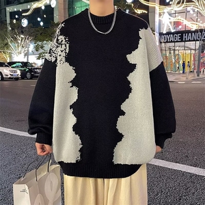 潮流新款针织毛衣女童多巴胺拼色圆领毛线衣男童秋冬装保暖外套图片