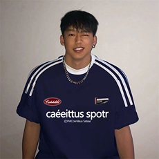 夏季美式高街重磅纯棉三条杠织带撞色男女短袖T恤ZD297-特P30，男装T恤，电商A486