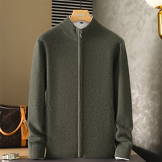 2025年秋季新百搭纯色男士长袖抽条外套，男装羊绒套衫，麦纱纱羊绒