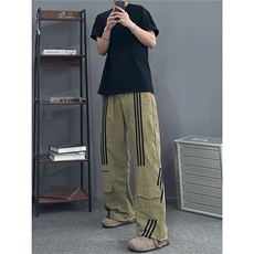 网络图现货三防面料直筒宽松休闲裤男潮流痞帅阔腿裤RZ513-P50，男装休闲裤，星座1005-4