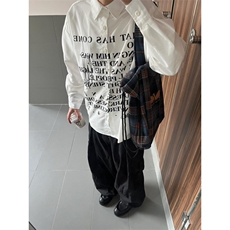 【有货】cleanfit白色字母衬衫男高级感痞帅长袖衬衣1288LL-P39，男装衬衫，星座1007（原301D）