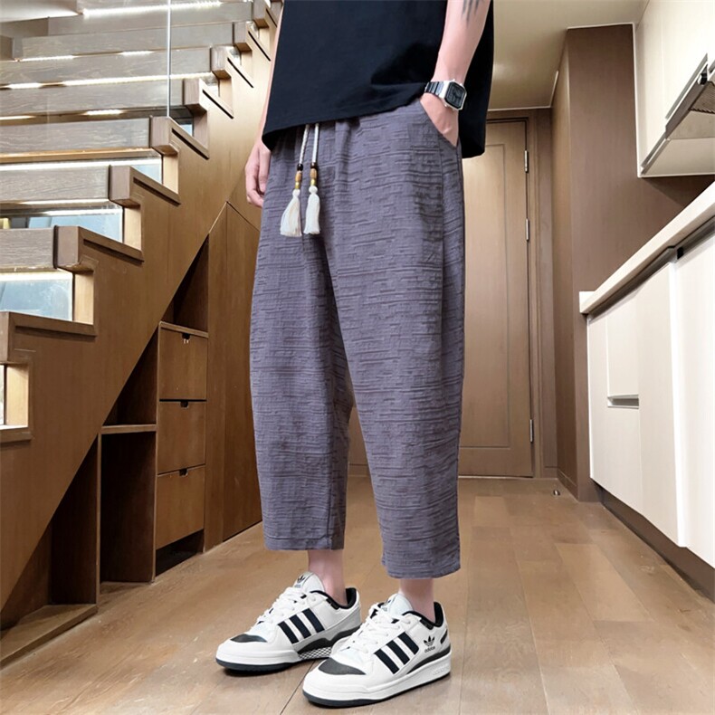 夏季纯棉八分裤男休闲裤纯色男士休闲裤七分裤潮流A266-KZ881-P60图片