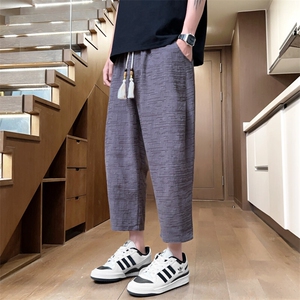 夏季纯棉八分裤男休闲裤纯色男士休闲裤七分裤潮流A266-KZ881-P60图片